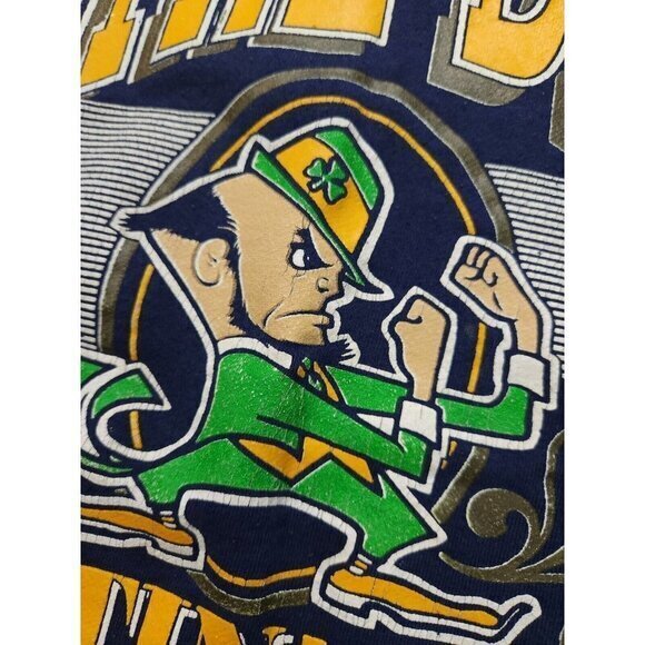 Vintage Notre‎ Dame Sweatshirt 90s Fightin' Irish Distressed Mens Medium - Picture 4 of 8